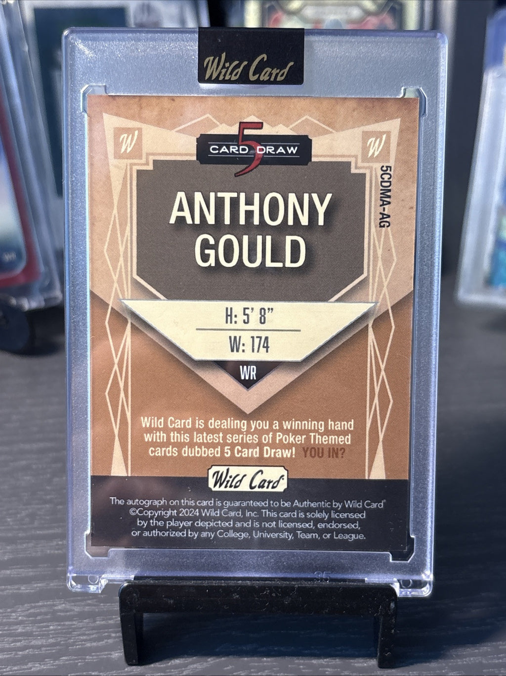 2024 Wildcard 5 Card Draw Anthony Gould 3/3 Rookie Auto Colts