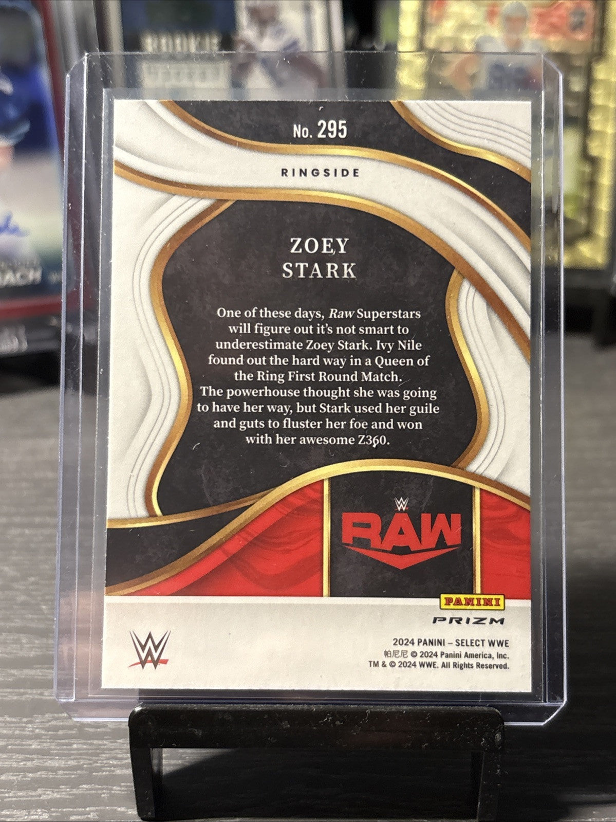 ZOEY STARK 2024 Panini Select WWE Ringside Green Flash Prizm #295