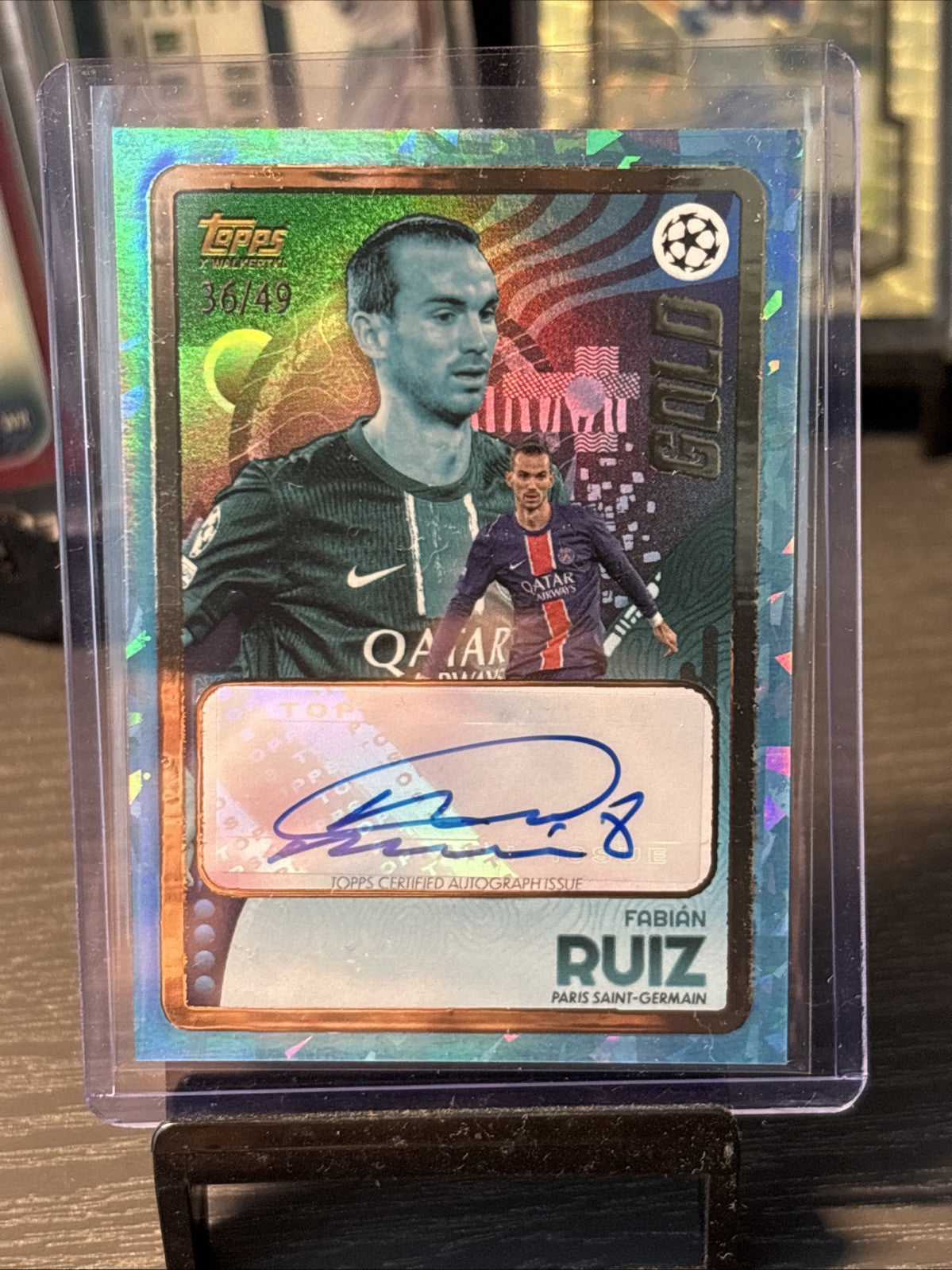 Fabian Ruiz PSG Blue /49 Auto Topps GOLD X Walkertkl 2024/25 UCC