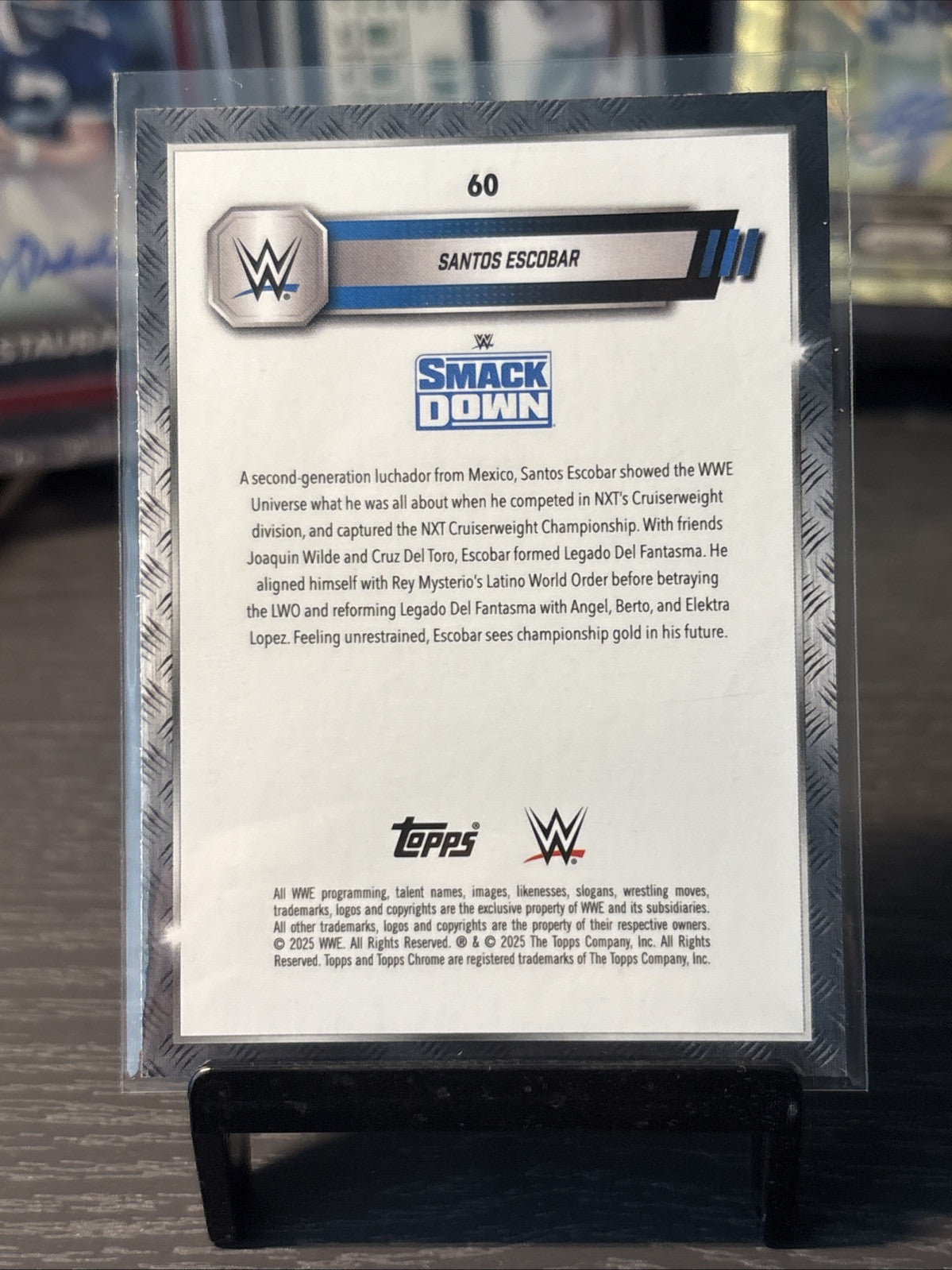 2025 Topps Chrome WWE Prism Refractor Santos Escobar #60
