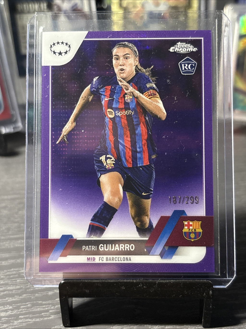 Patri Guijarro /299 Purple RC Topps Chrome Women’s Champions League 2022-23