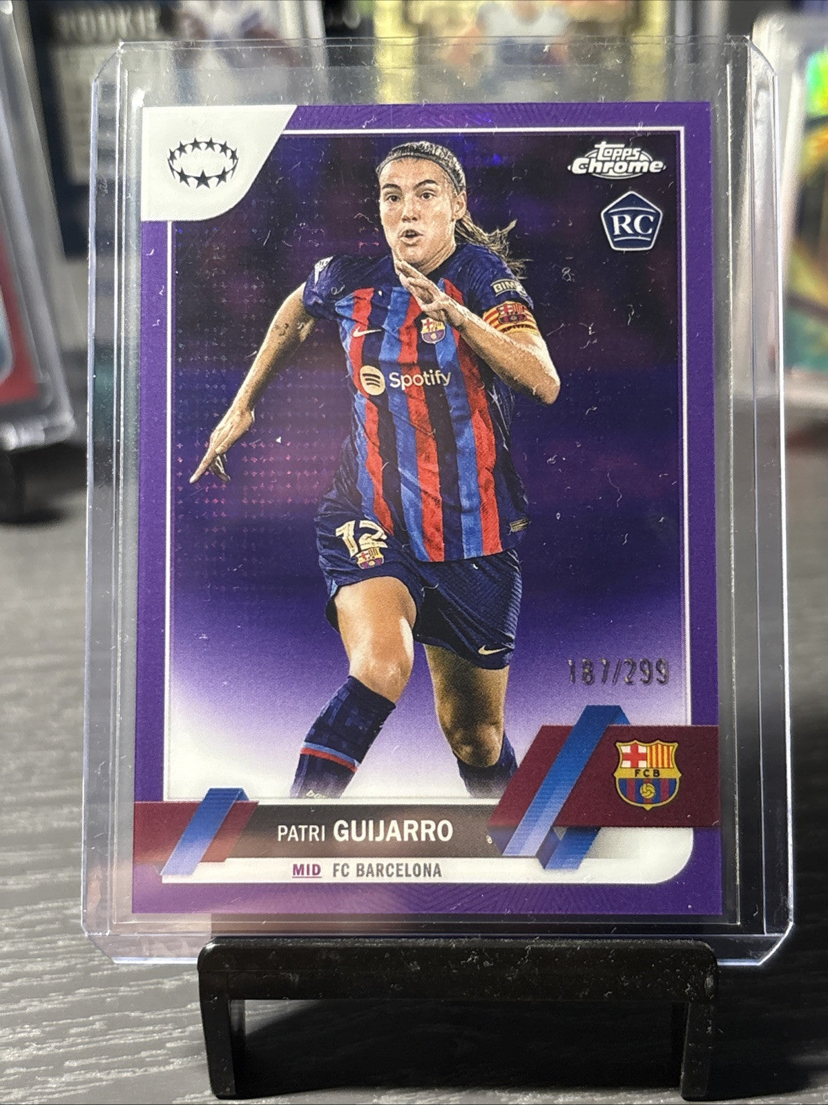 Patri Guijarro /299 Purple RC Topps Chrome Women’s Champions League 2022-23