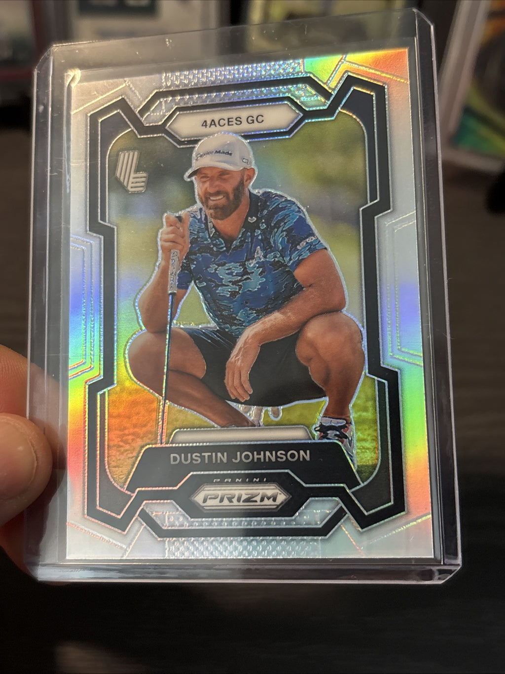 Dustin Johnson 2024 Panini Prizm LIV Golf Prizm Silver Prizm 4Aces GC #16