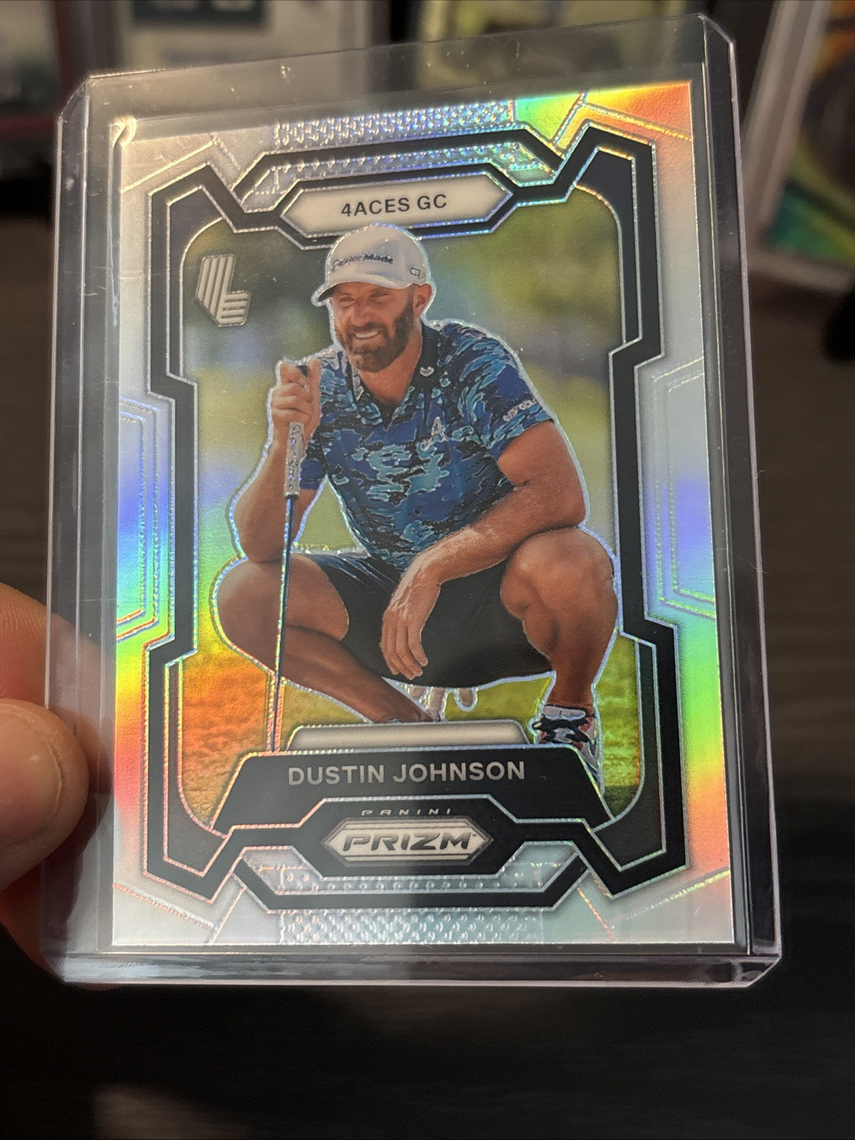 Dustin Johnson 2024 Panini Prizm LIV Golf Prizm Silver Prizm 4Aces GC #16
