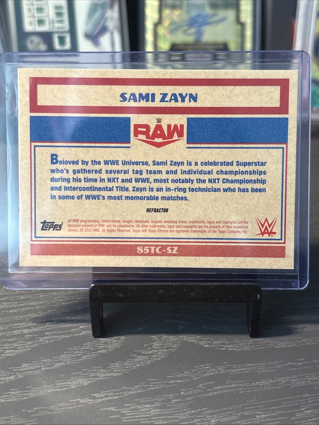 Sami Zayn 2025 Topps Chrome WWE 1985 Throwback Silver #85TC-SZ Raw