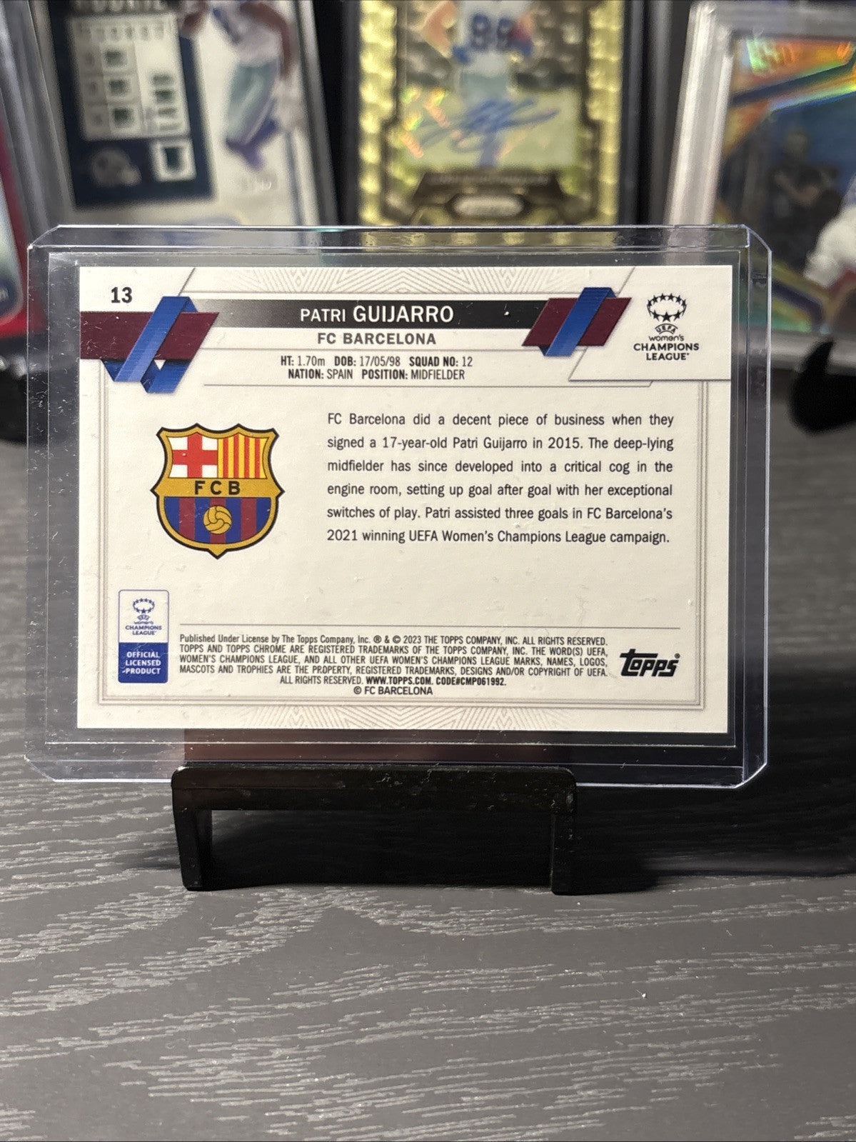Patri Guijarro /299 Purple RC Topps Chrome Women’s Champions League 2022-23