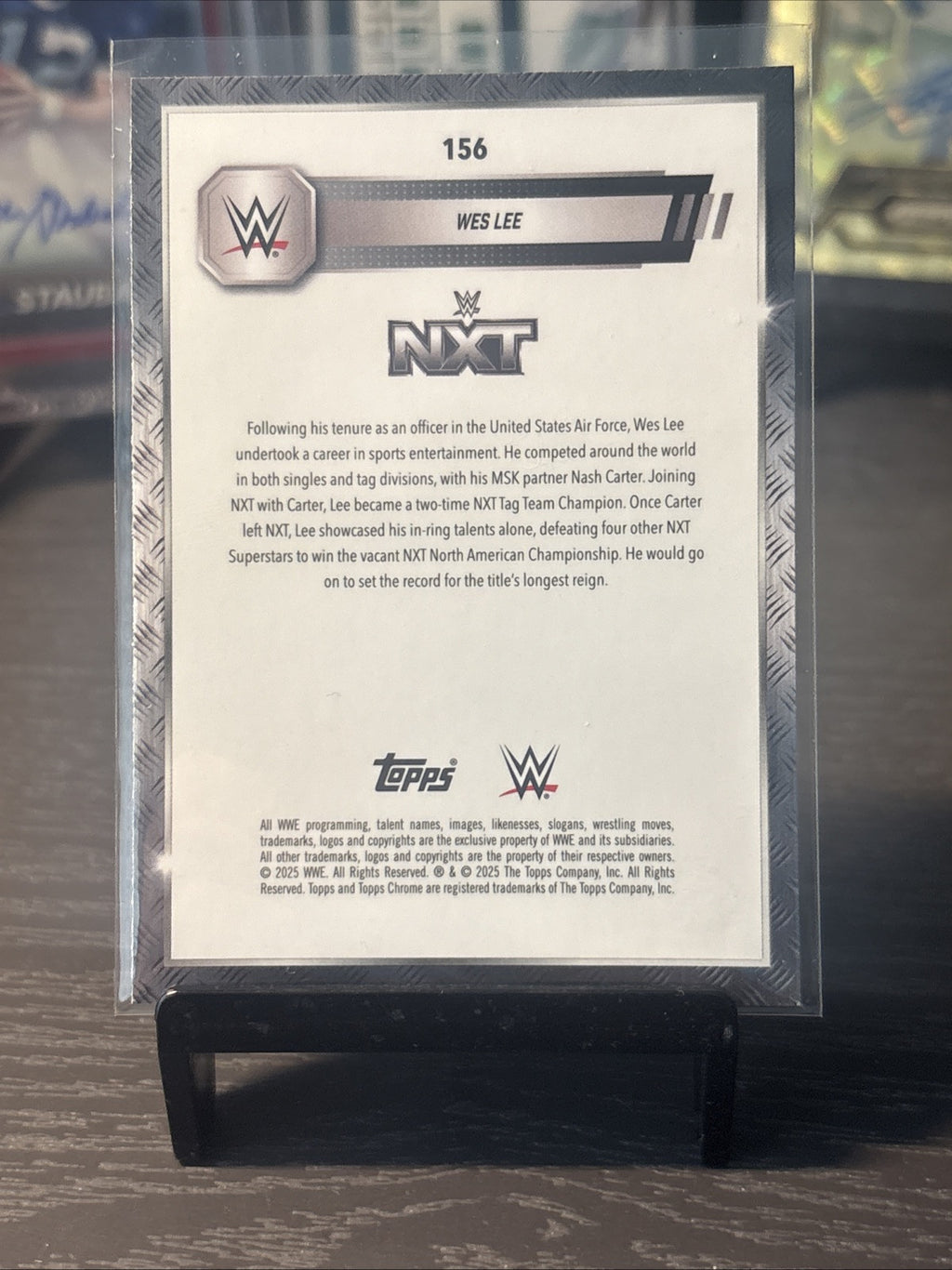 Wes Lee | #156 | 2025 Topps Chrome WWE | Sepia Refractor