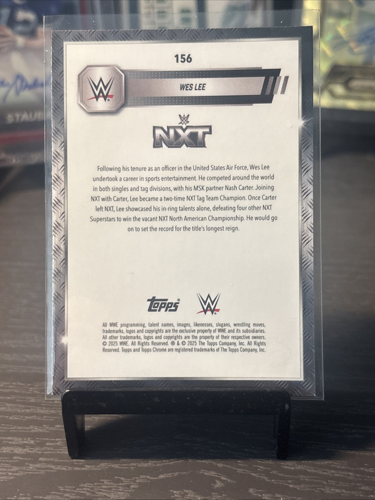 Wes Lee | #156 | 2025 Topps Chrome WWE | Sepia Refractor