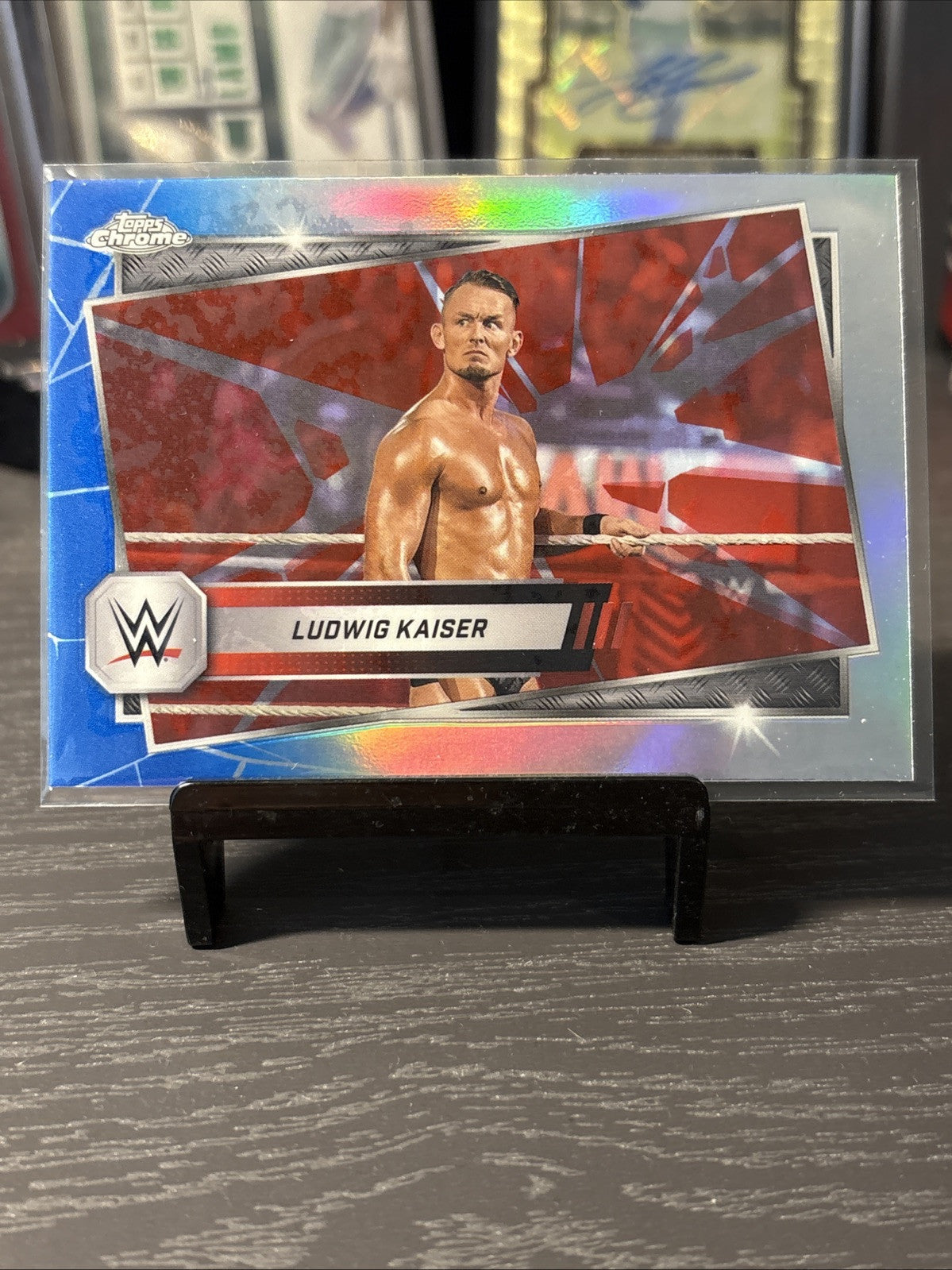 2025 Topps Chrome WWE Red and Blue Refractor #129 Ludwig Kaiser – Raw