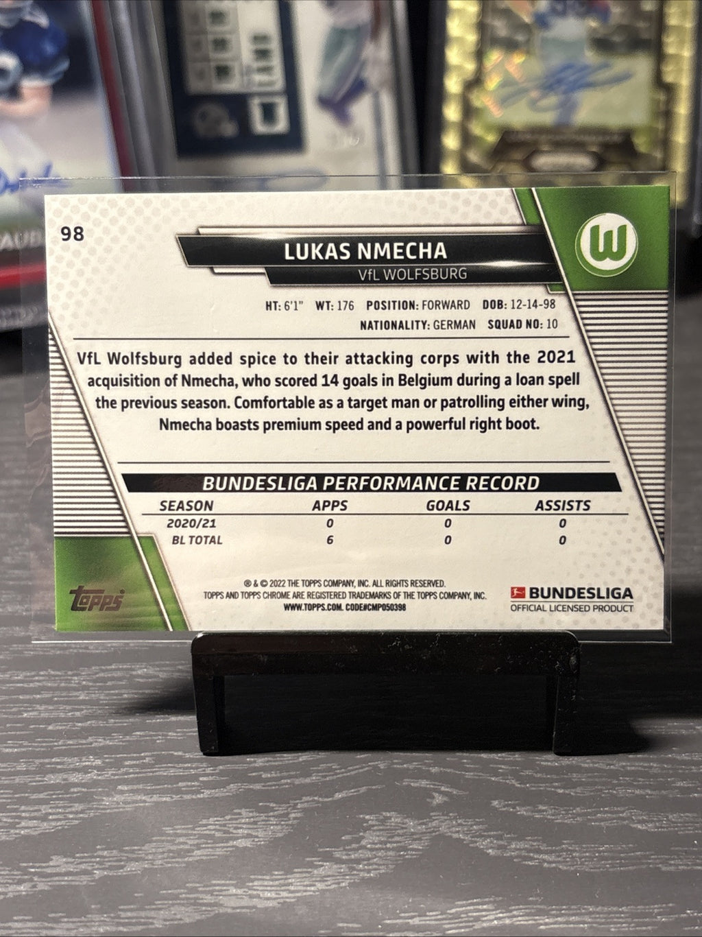 Topps Chrome Bundesliga 2021/22 No. 98 Lukas Nmecha Sapphire